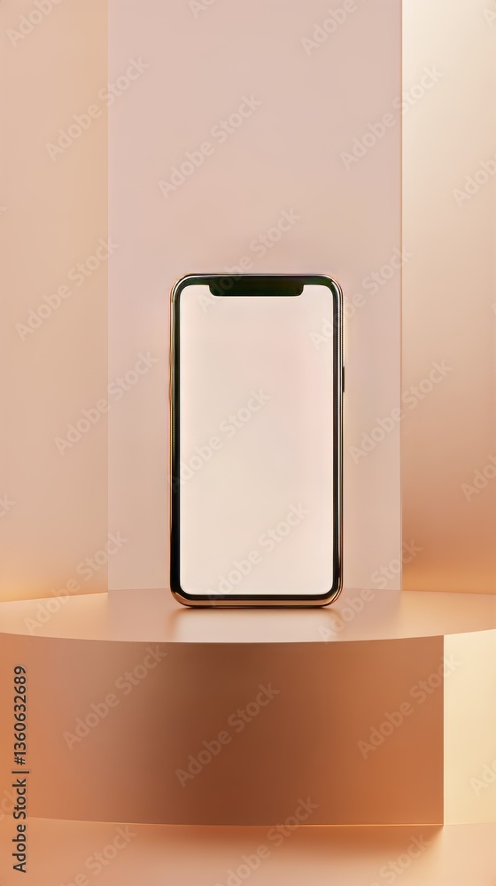 Poster smartphone mockup: elegant device with a blank screen, perfect for showcasing app or website designs