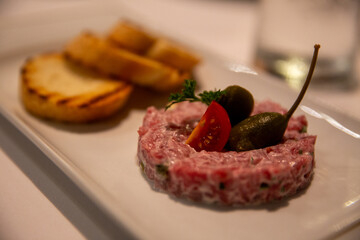 Small portion of steak Tartare
