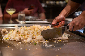 Making Japanese Fried Rice