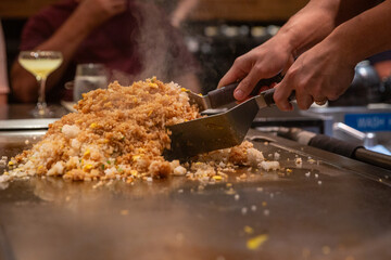 Making Japanese Fried Rice