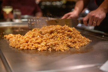 Making Japanese Fried Rice