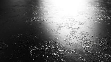 Reflective water surface with shimmering light effects.