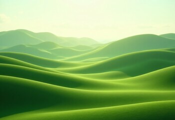 Obraz premium Bright Green Hills on a Sunny Day – Serene and Tranquil Landscape Background