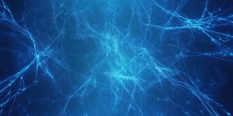 Interwoven Abstract Blue Network: a captivating image featuring a complex network of interconnected blue lines. a vibrant visual representation of abstract design and interconnectedness.