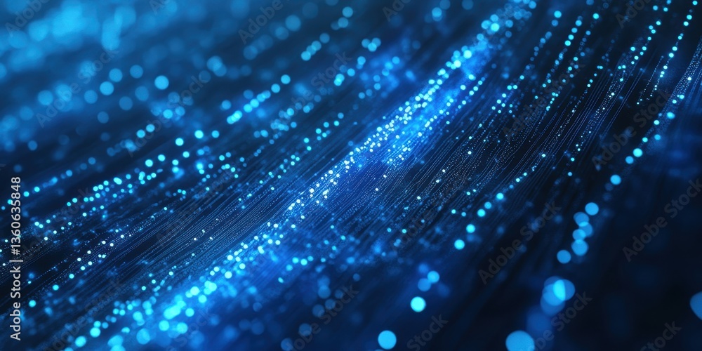 Poster data flow: a vibrant display of interconnected digital threads interwoven, symbolizing the complex a