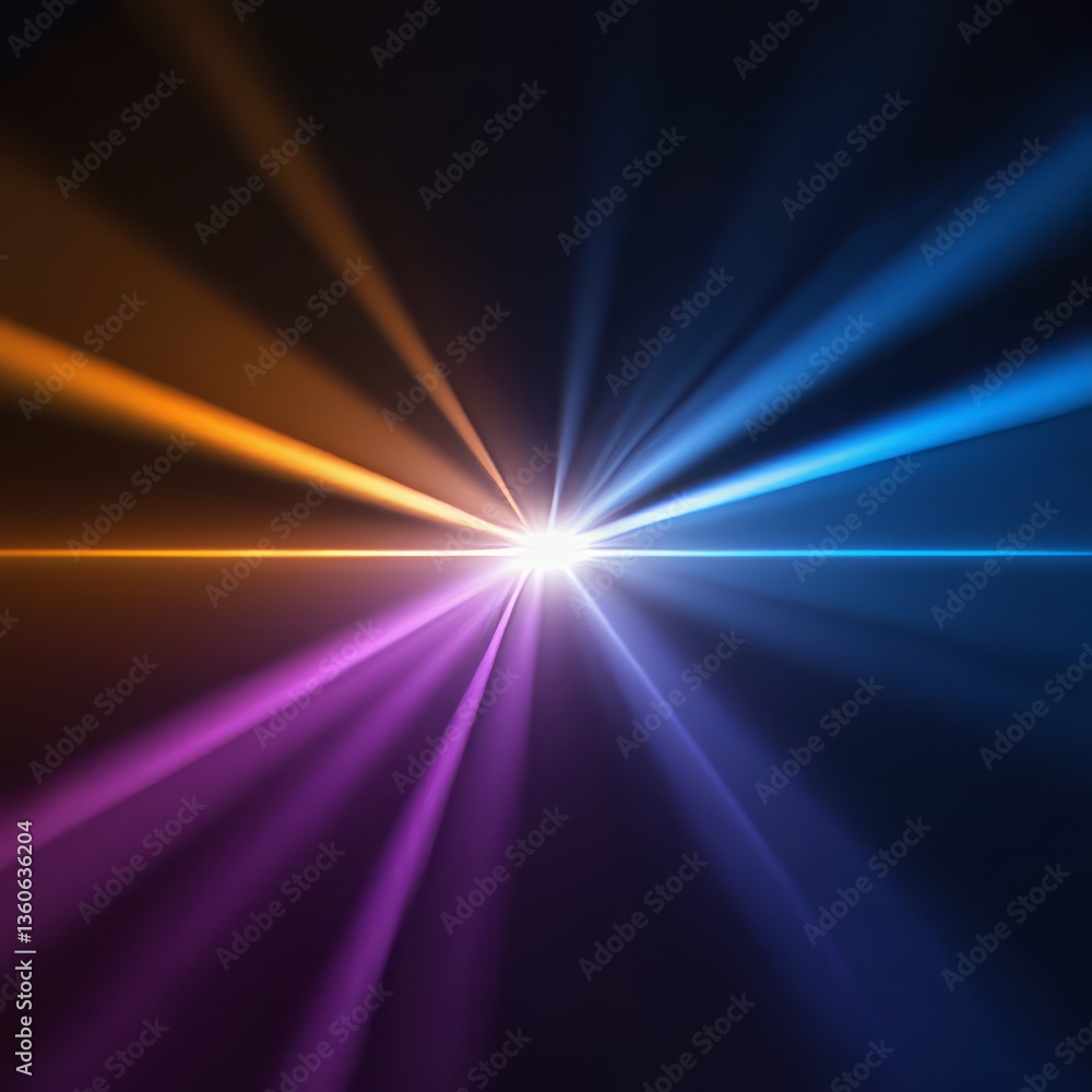 Poster dynamic burst of colorful light rays creating an abstract backdrop with vibrant energy and depth
