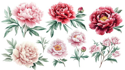 Beautiful Delicate Watercolor Peonies