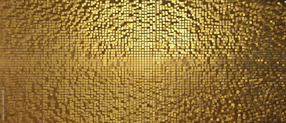 Poster abstract golden mosaic design with textured patterns and dynamic visual effects for modern artistic 