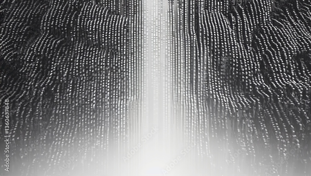 Poster digital abstraction creates a mesmerizing cascade of lines and patterns flowing from top to bottom i