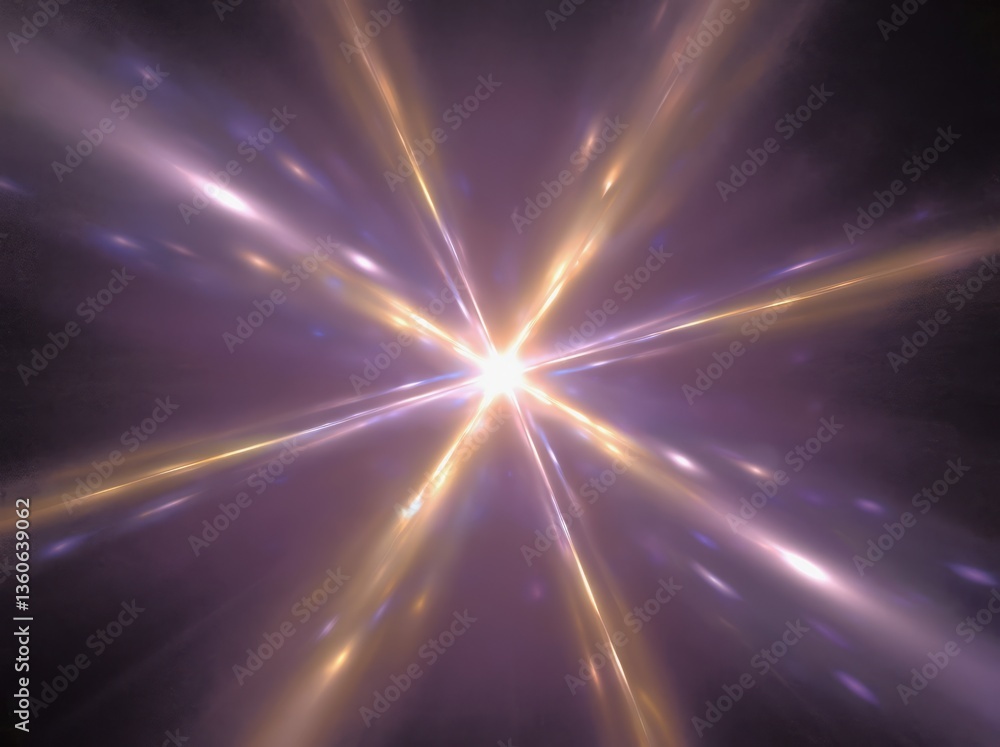 Poster bright explosion of light radiating in a cosmic abstract design with vivid colors and dynamic energy