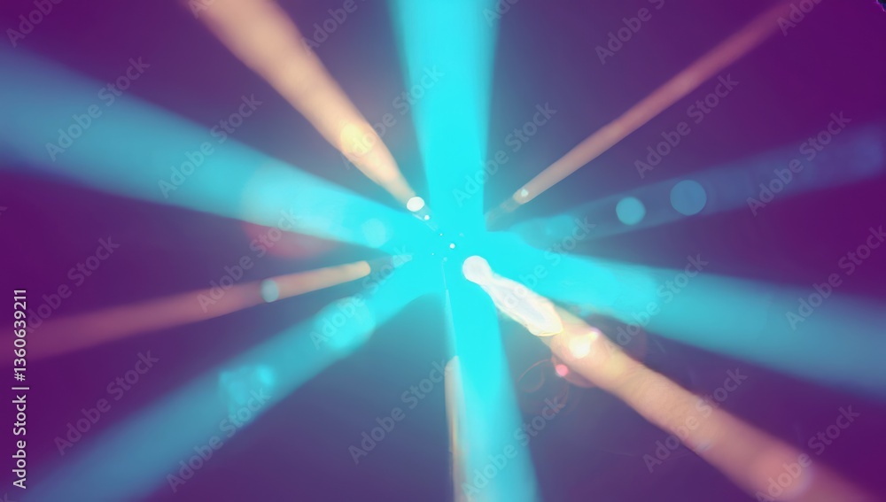 Poster bright abstract rays of light create a vivid atmosphere in a colorful digital background
