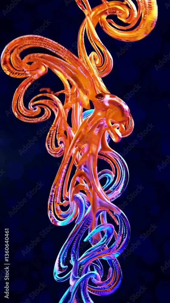 Poster colorful fluid motion creates mesmerizing patterns in abstract art