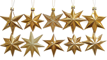 Obraz premium Golden Christmas Star Ornaments