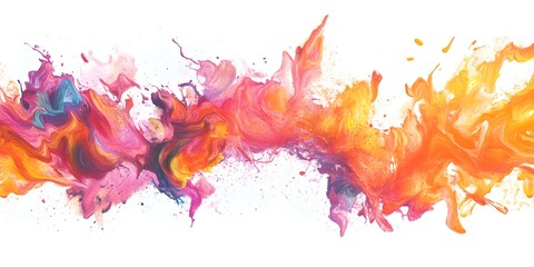 Vibrant explosion of warm colors creates an abstract masterpiece of swirling hues in a contemporary art display