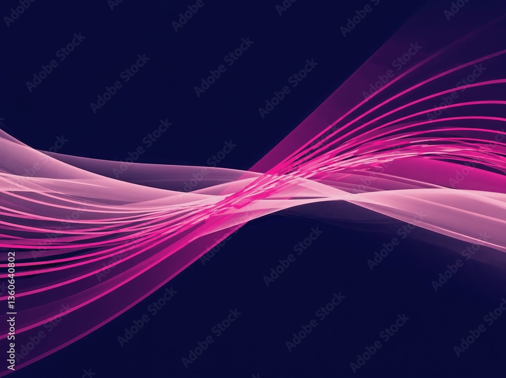 Poster bright abstract waves in vivid pink tones create a dynamic visual experience against a dark backgrou