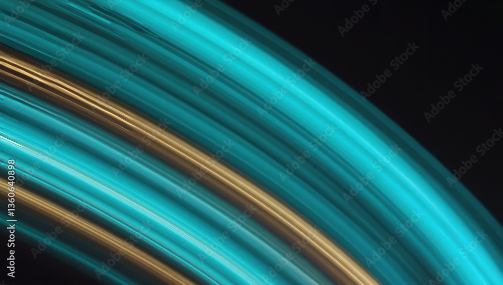 Aufkleber colorful abstract lines creating a dynamic composition with blue and gold hues on a dark background