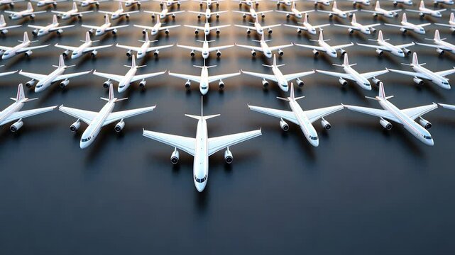 Fleet of Airplanes on the Ground: A Stunning Visual of Air Travel