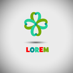 Clover logo. hand drawn. Not AI, Vector illustration