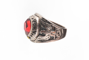 jewelry military ring isolated on white background