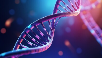 A close-up of the DNA double helix structure