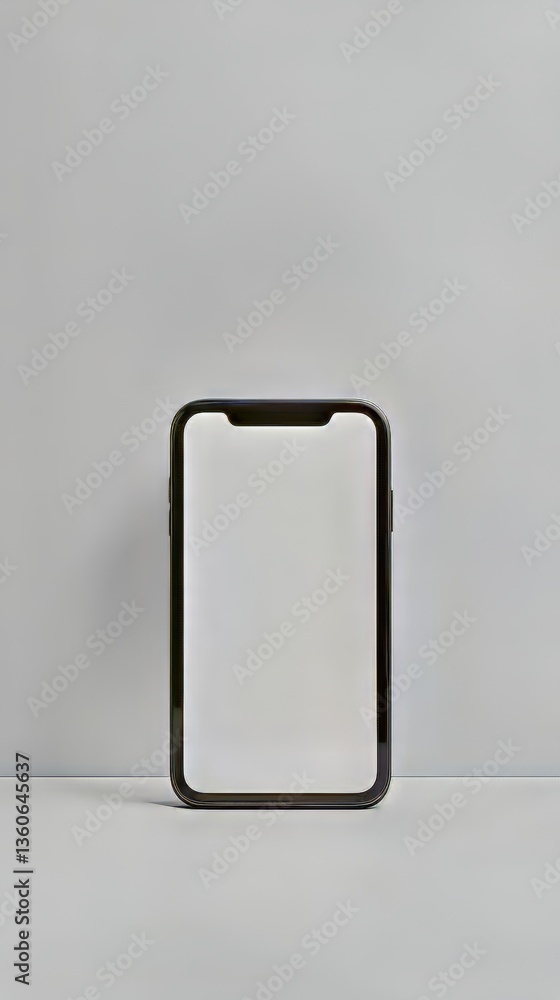Aufkleber smartphone mockup with blank display for customizable interface design, ready for your innovative id