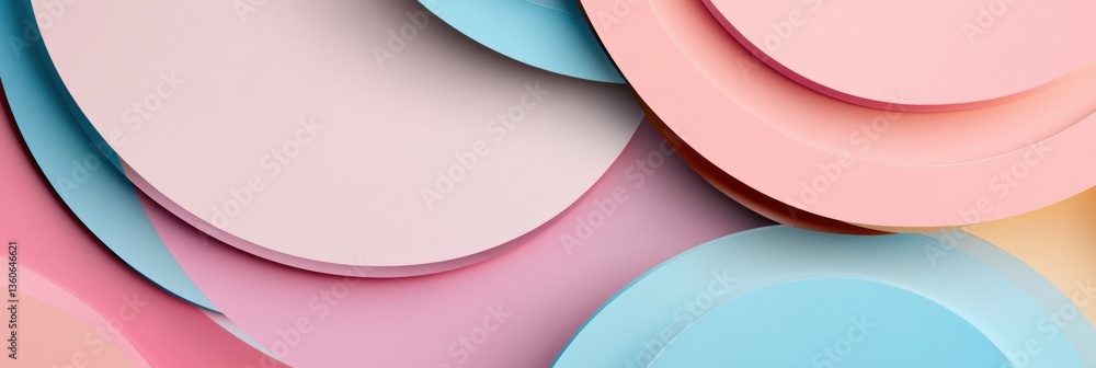 Poster Stylish abstract paper cut background featuring layered geometric shapes with soft pastel tones and deep shadows in a modern design Generative AI