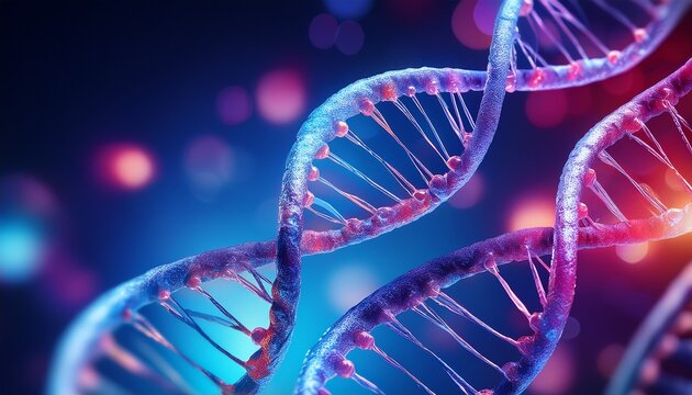 A close-up of the DNA double helix structure