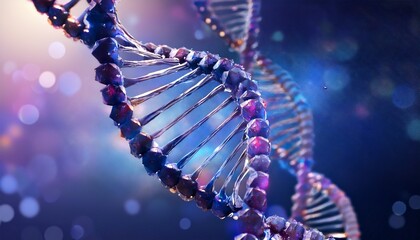 A close-up of the DNA double helix structure