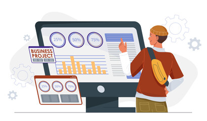 Business analytics concept. Vector illustration
