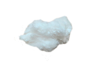 Irregular white cotton-like paper scrap with soft texture and organic edges isolated on transparent background