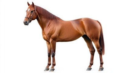 Fototapeta premium A detailed illustration of a brown horse standing proudly in profile.