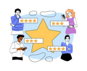 Customer reviews and ratings concept. Vector illustration