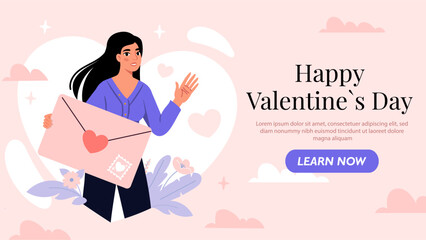 Valentine s Day greeting card. Vector illustration
