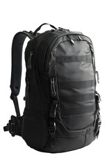 Isolated Black Tactical Backpack