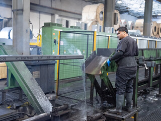 Technician working in factocry