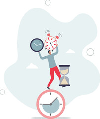 Time management for best efficiency and productivity, manage project and control timeline or schedule, speed or fast work concept.flat character life .