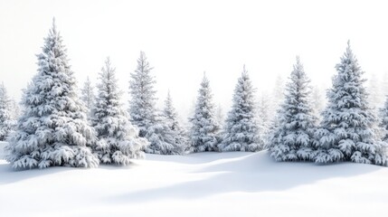 Majestic Snow-Covered Pine Trees