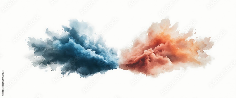Poster contrasting clouds of color