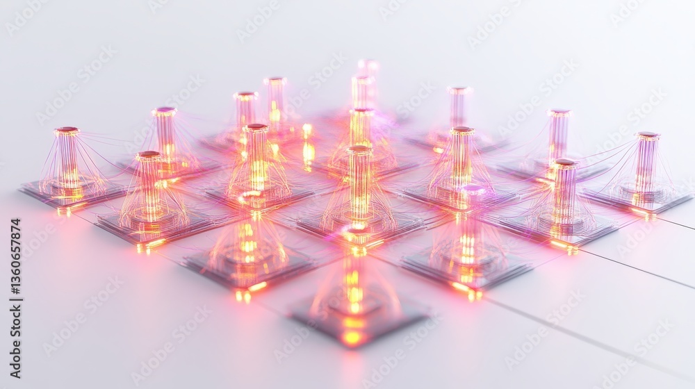 Poster futuristic digital infrastructure showcasing connectivity and information processing systems