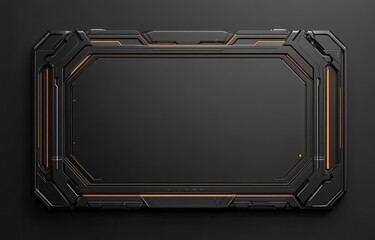 Dark futuristic panel with orange accents