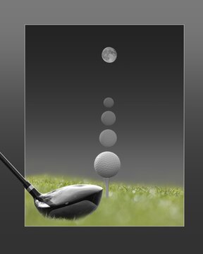 Golf, aiming before shot