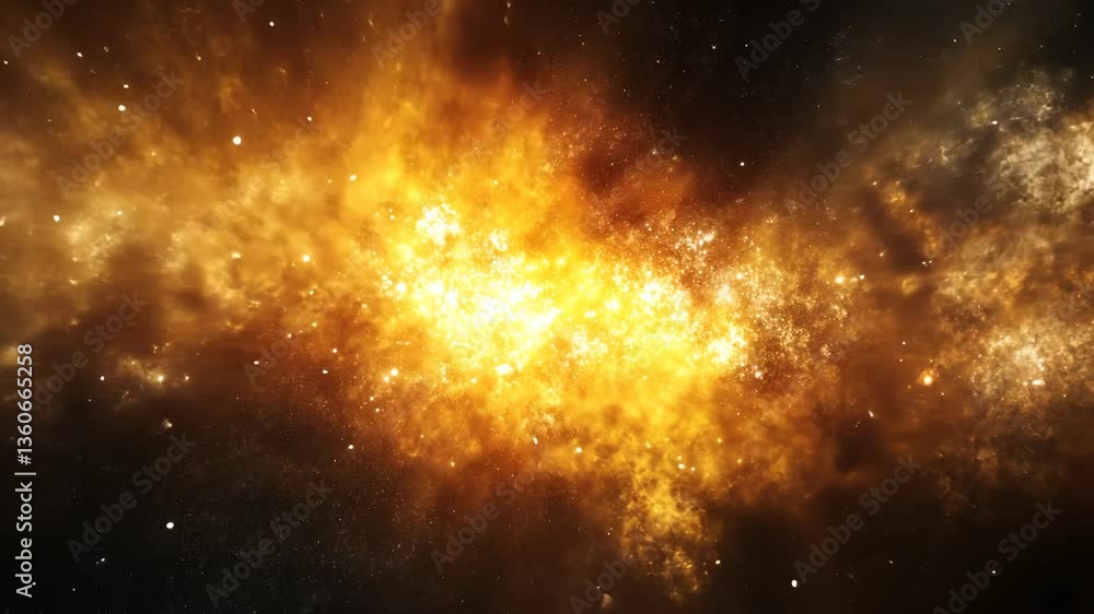 Poster cosmic explosion in deep space showcases vibrant colors and intricate details of celestial phenomena
