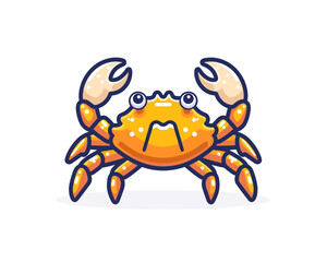 Obraz premium Crab vector illustration on the theme of marine animals in a flat style