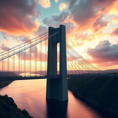 Fototapeta premium view of the bridge over the sea