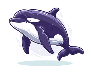 Naklejka premium killer whale vector illustration on the theme of marine animals in a flat style