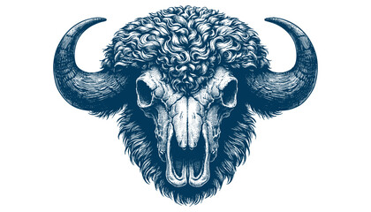 buffalo skull vector