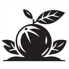 Orange Vector art illustration  with leaves