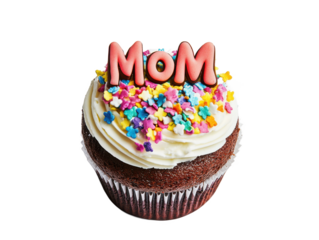 Delicious Chocolate Cupcake for Mom Mother's Day Sweet Treat with Colorful Sprinkles