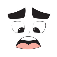 Flat surprised expression emote avatar
