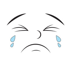 Flat crying expression emote avatar